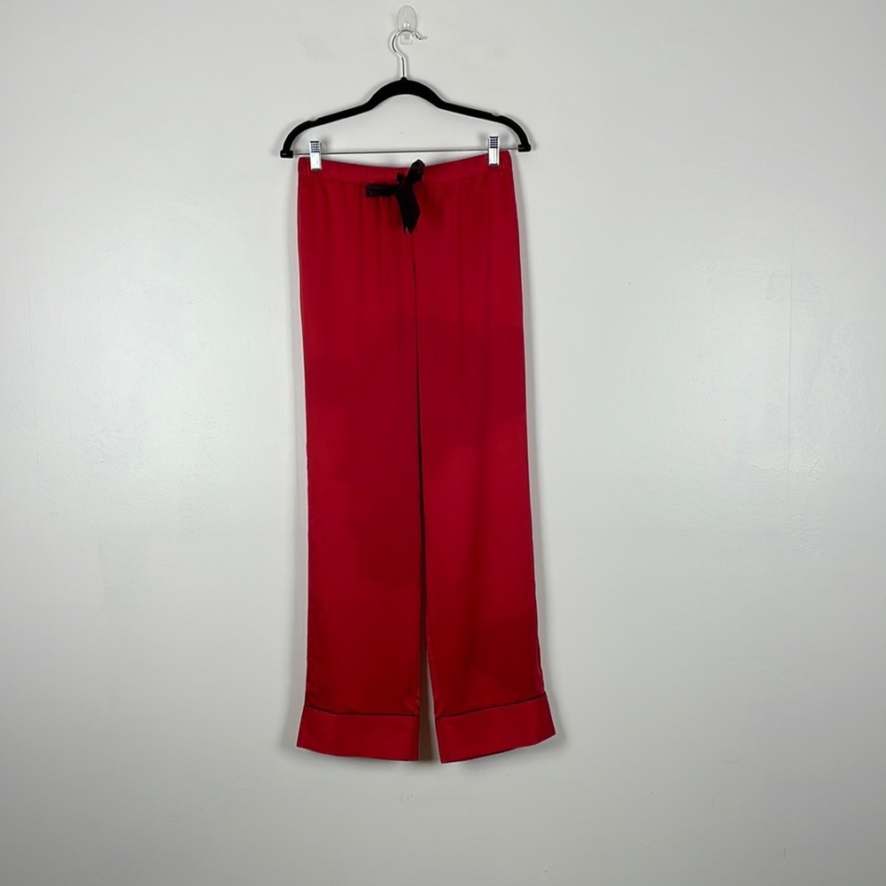 Victoria's Secret cotton blend satin pull on wide leg 2 pocket lounge pants SM